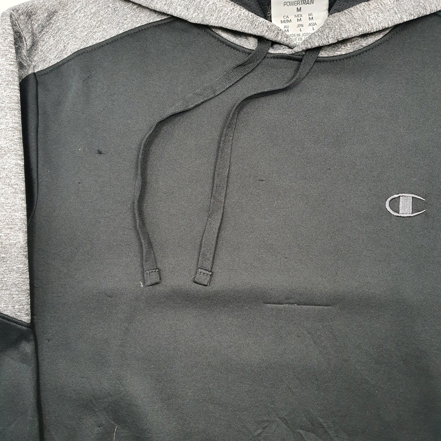 Mens Grey Champion Powertrain Active Hoodie Jumper