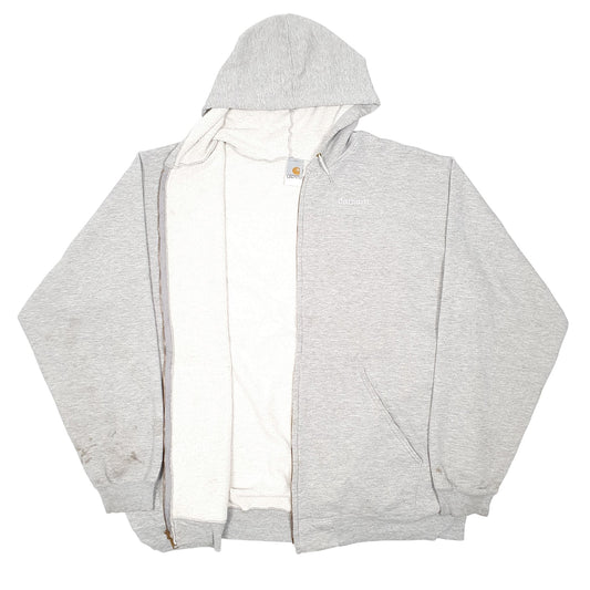 Mens Grey Carhartt Hoodie Full Zip Jumper