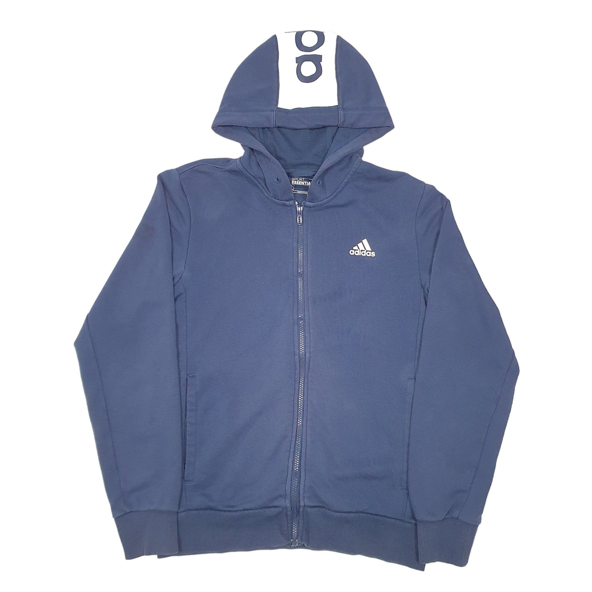 Mens Navy Adidas Hoodie Full Zip Jumper