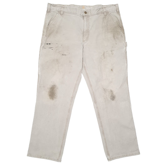 Mens Beige Carhartt Carpenter Relaxed Carpenter Trousers