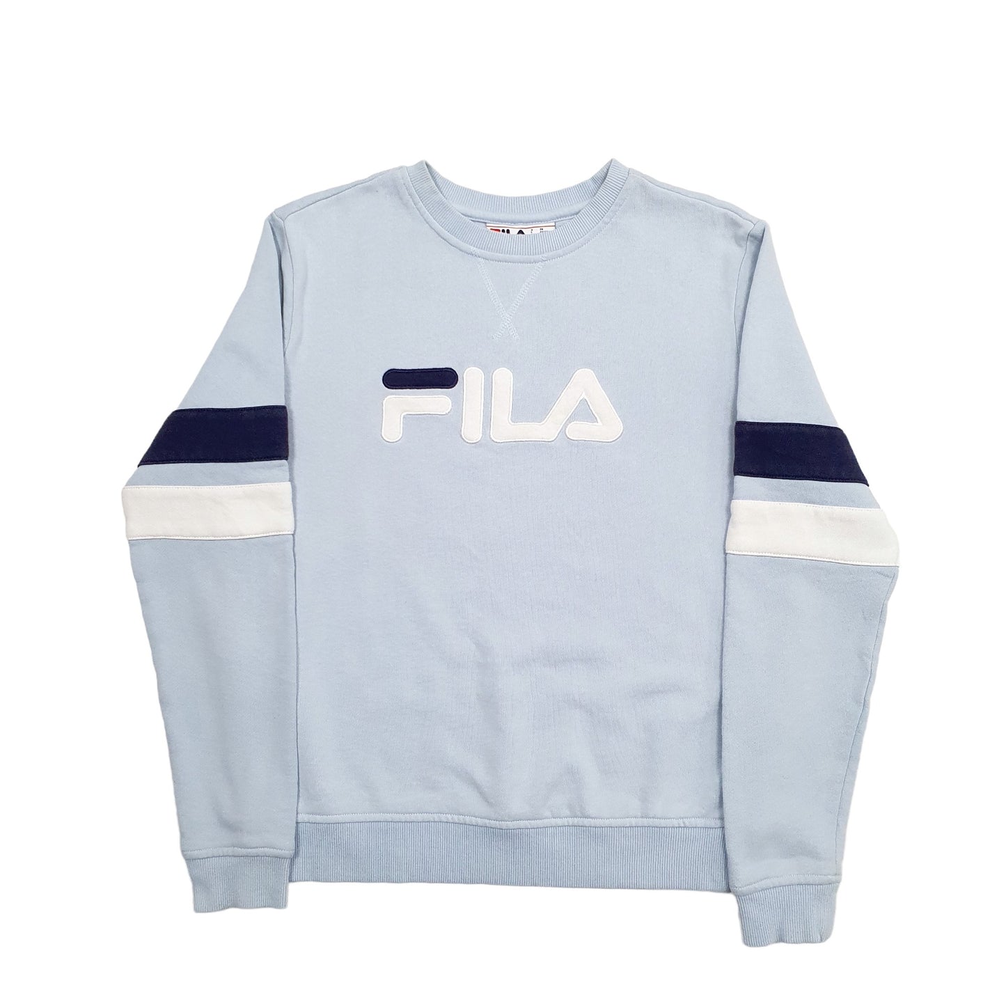 Womens Blue Fila Spellout Crewneck Jumper