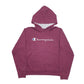 Womens Burgundy Champion Spellout Hoodie Jumper