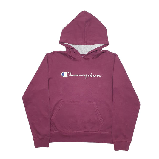 Womens Burgundy Champion Spellout Hoodie Jumper