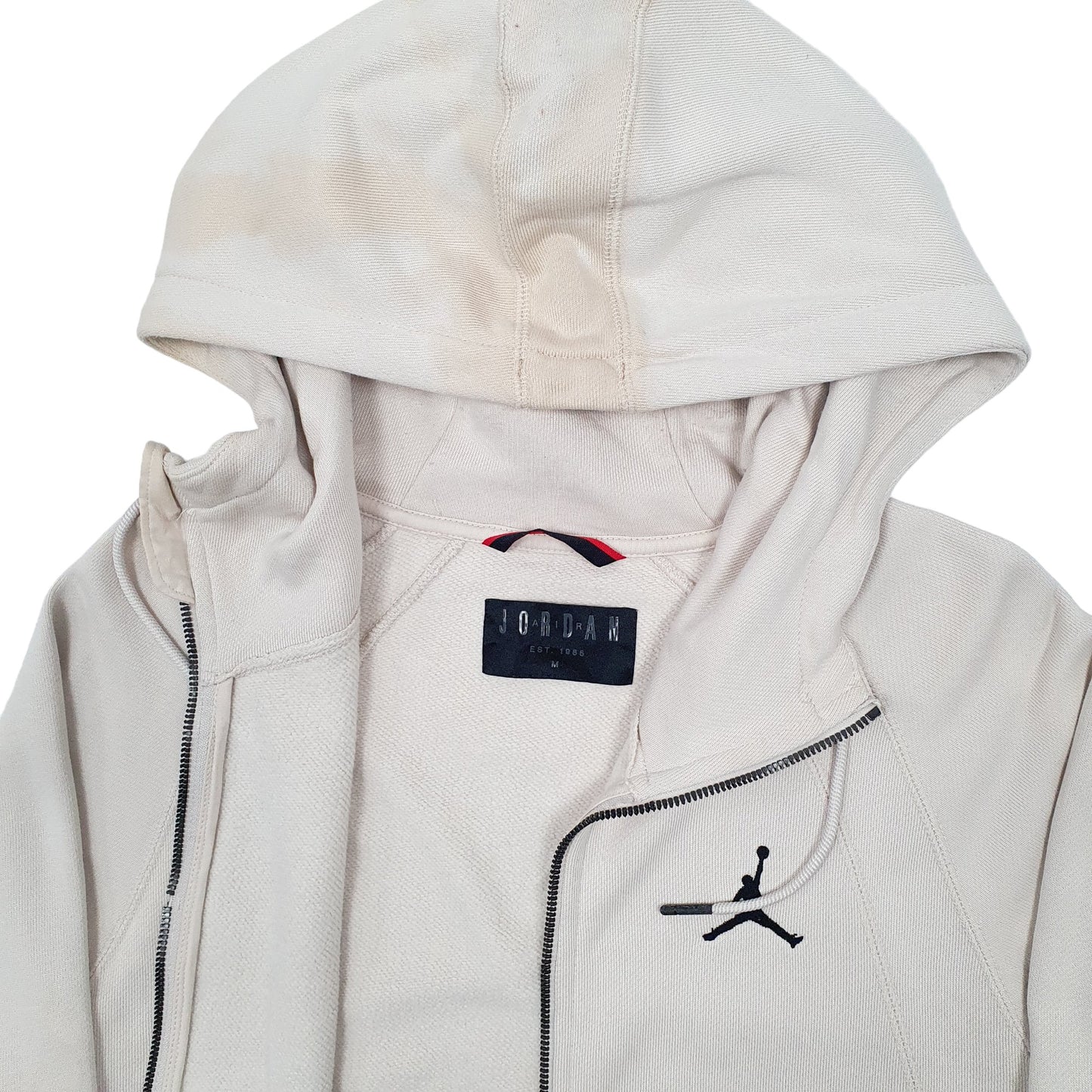 Mens Beige Nike Jordan Basketball Hoodie Full Zip Jumper