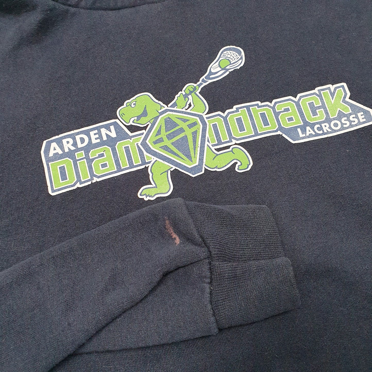 Mens Navy Champion Arden Diamondback Lacrosse Hoodie Jumper