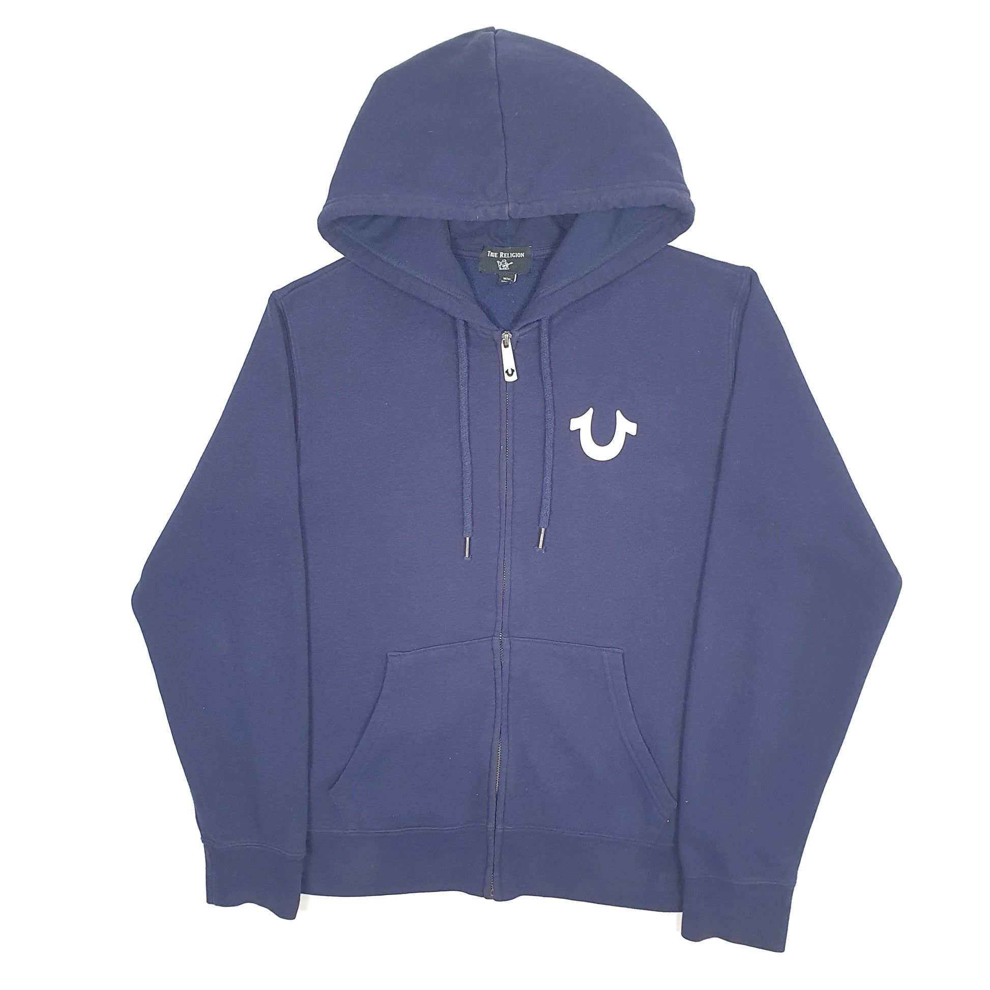 Mens True Religion Navy Full Zip Hoodie Jumper M – Bundl Clothing