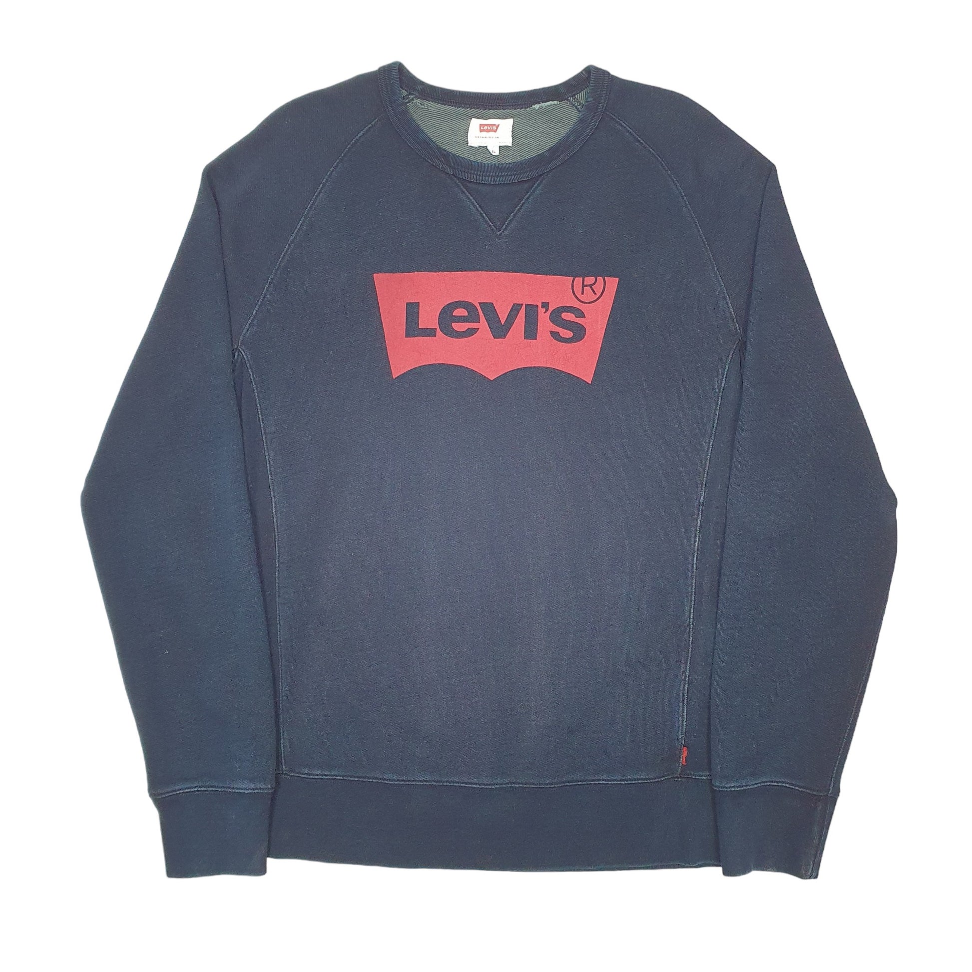 Womens Navy Levis  Crewneck Jumper