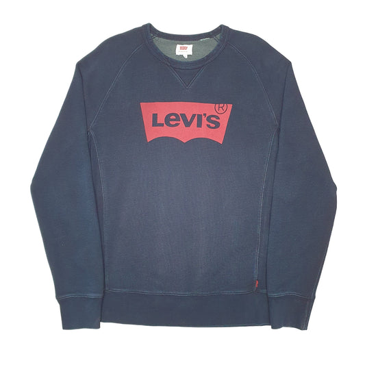 Womens Navy Levis  Crewneck Jumper