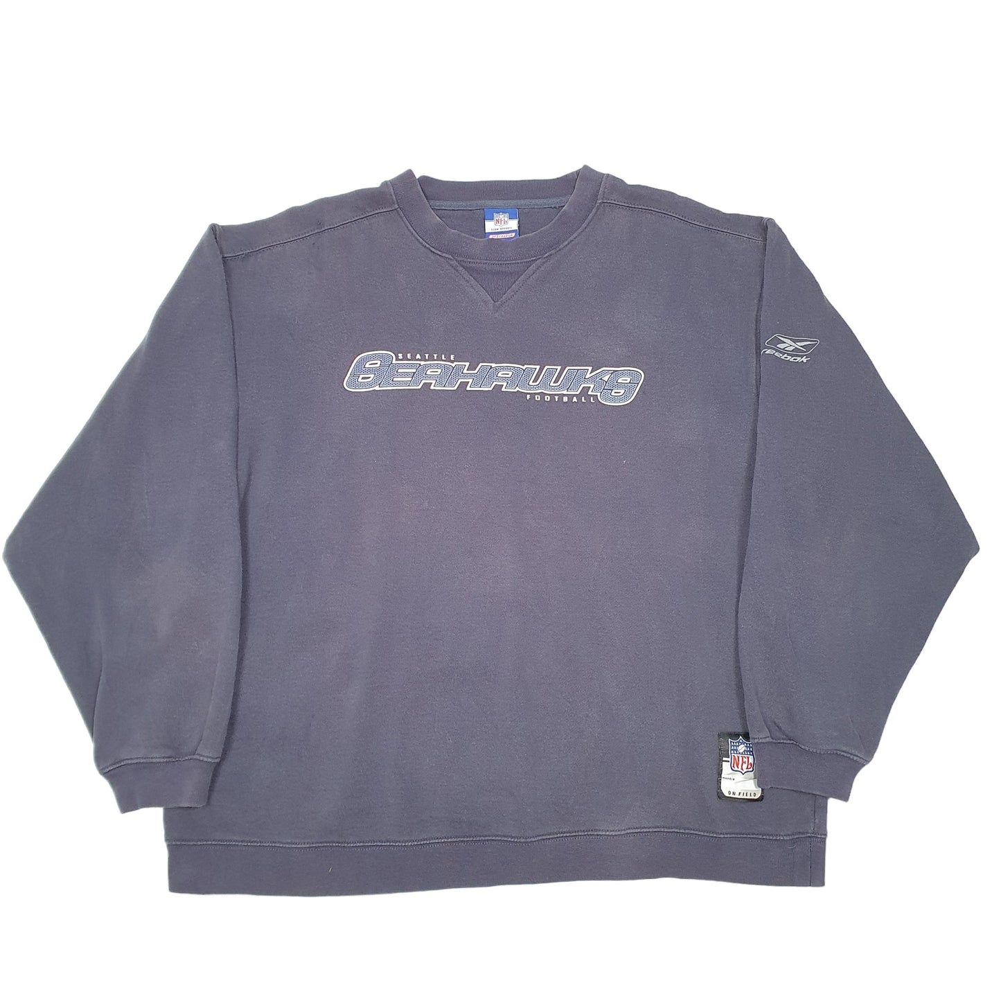 Mens Navy Reebok Seattle Seahawks Football NFL Crewneck Jumper