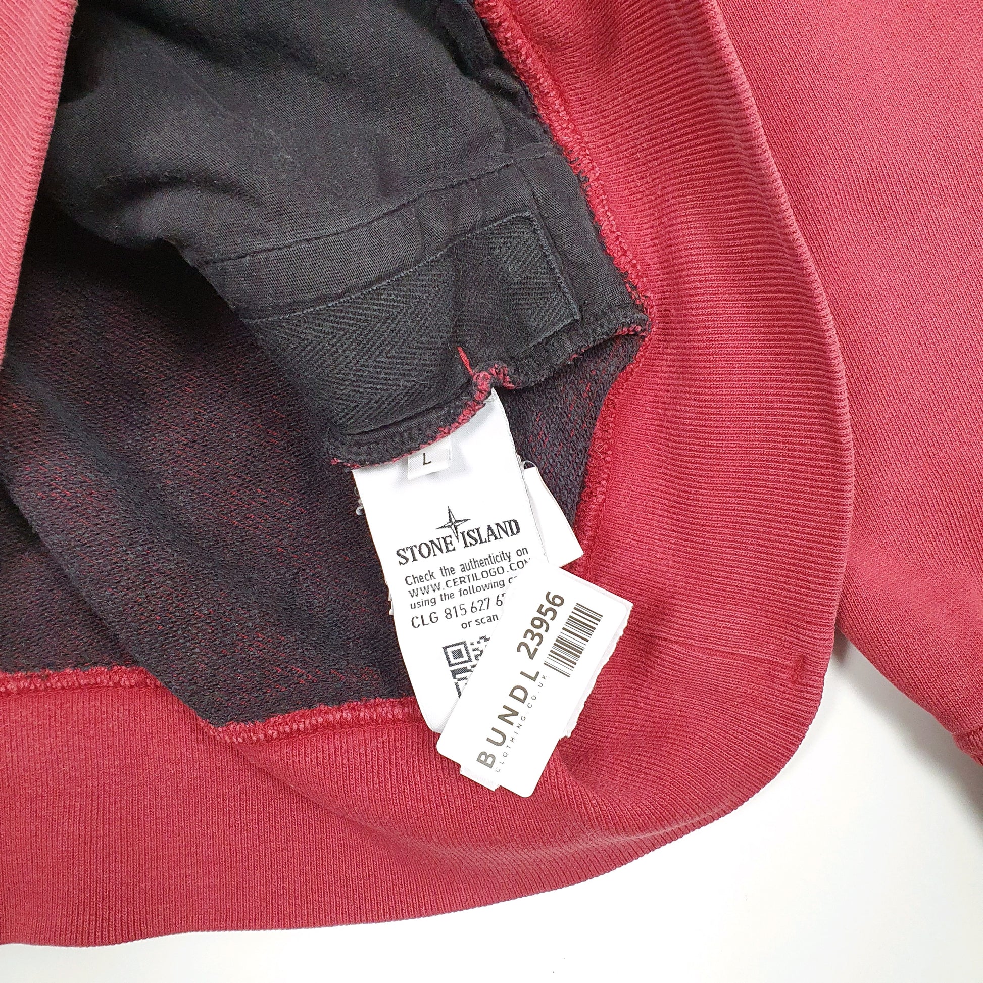 Mens Red Stone Island  Crewneck Jumper