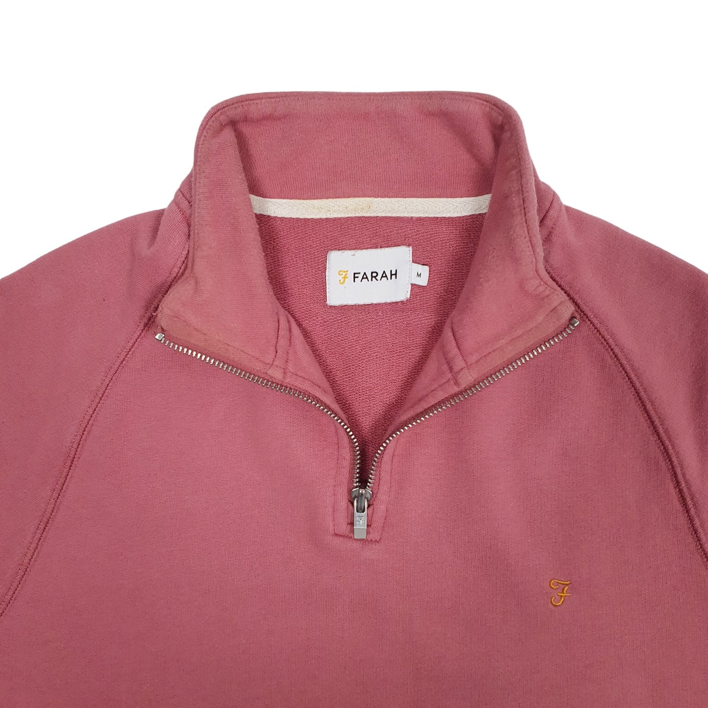 Mens Pink Farah  Quarter Zip Jumper