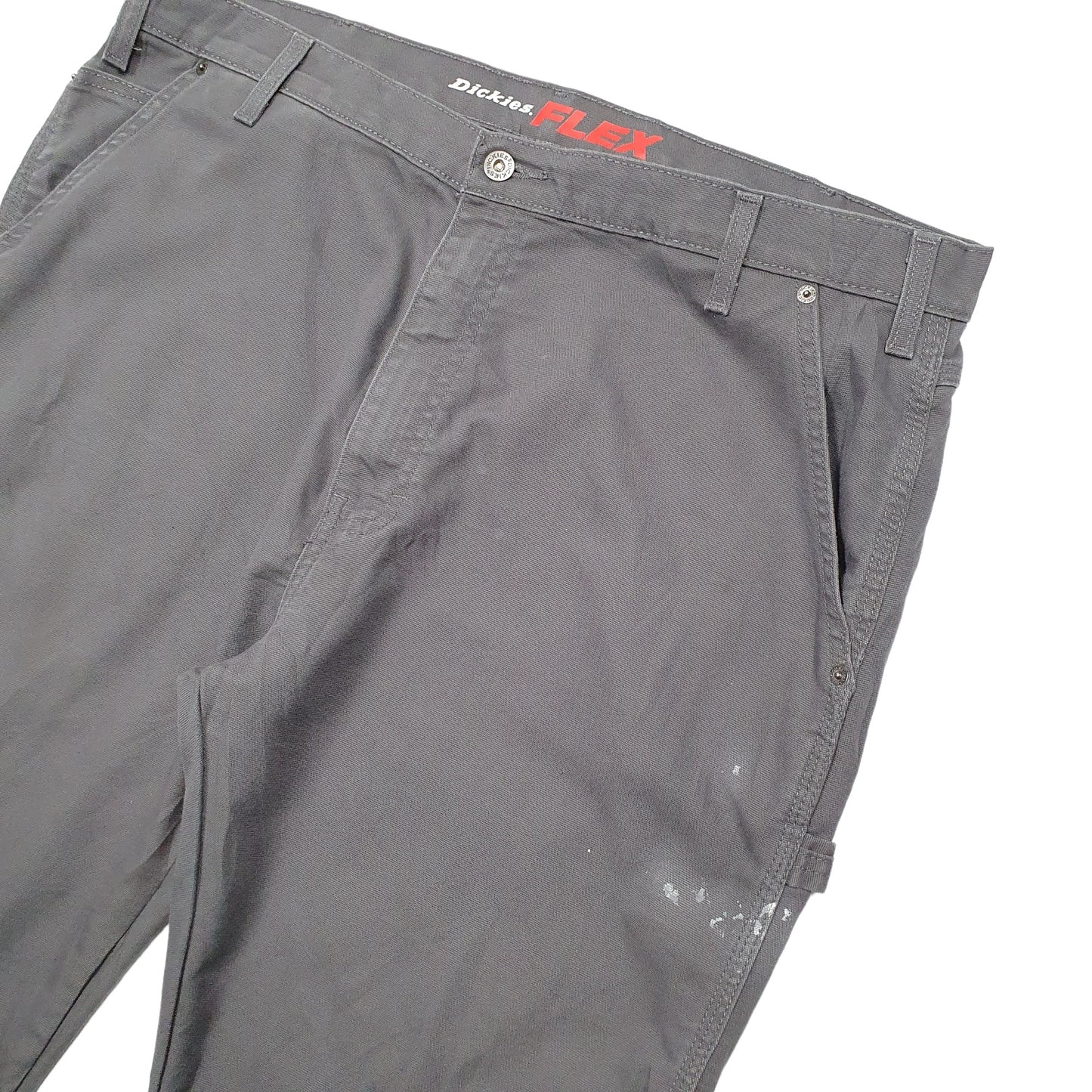 Mens Grey Dickies Flex-Fit Carpenter Trousers