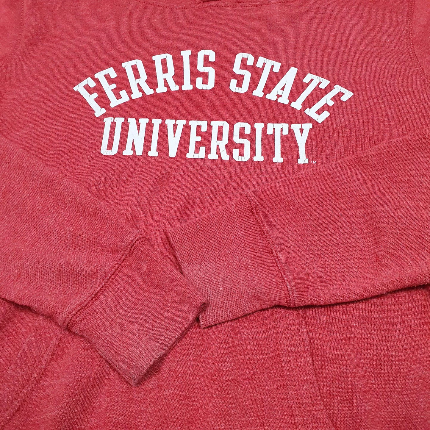 Womens Red Redshirt Ferris State University Hoodie Jumper