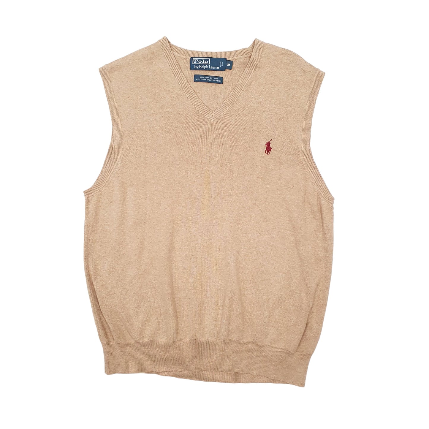 Mens Beige Polo Ralph Lauren Sleeveless Vest Jumper