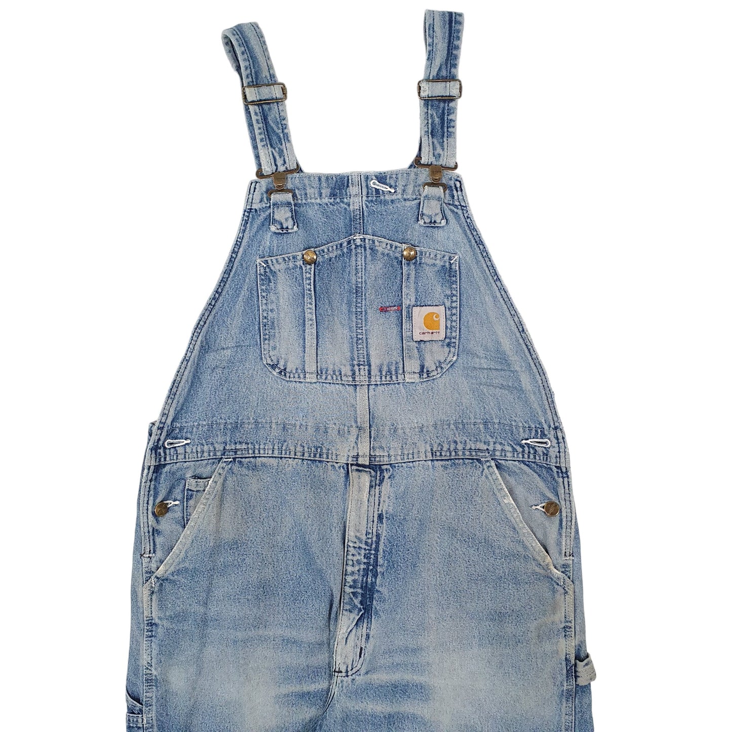 Mens Blue Carhartt R07 Bib Overall Denim Jeans Dungaree Trousers