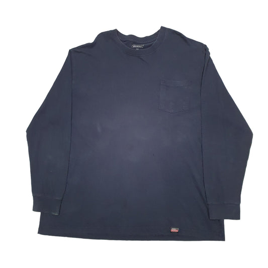 Mens Navy Dickies  Long Sleeve T Shirt