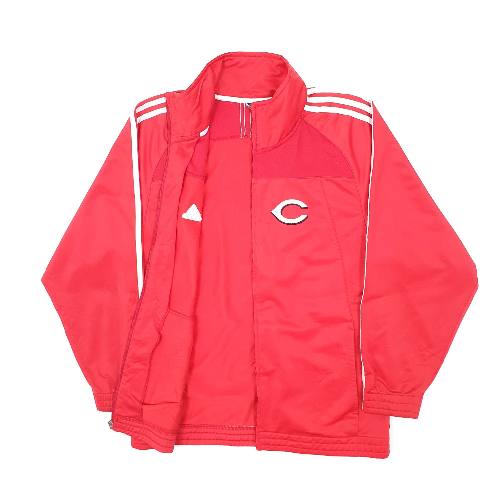 Mens Red Adidas MLB Baseball Cincinnati Reds Full Zip Jumper