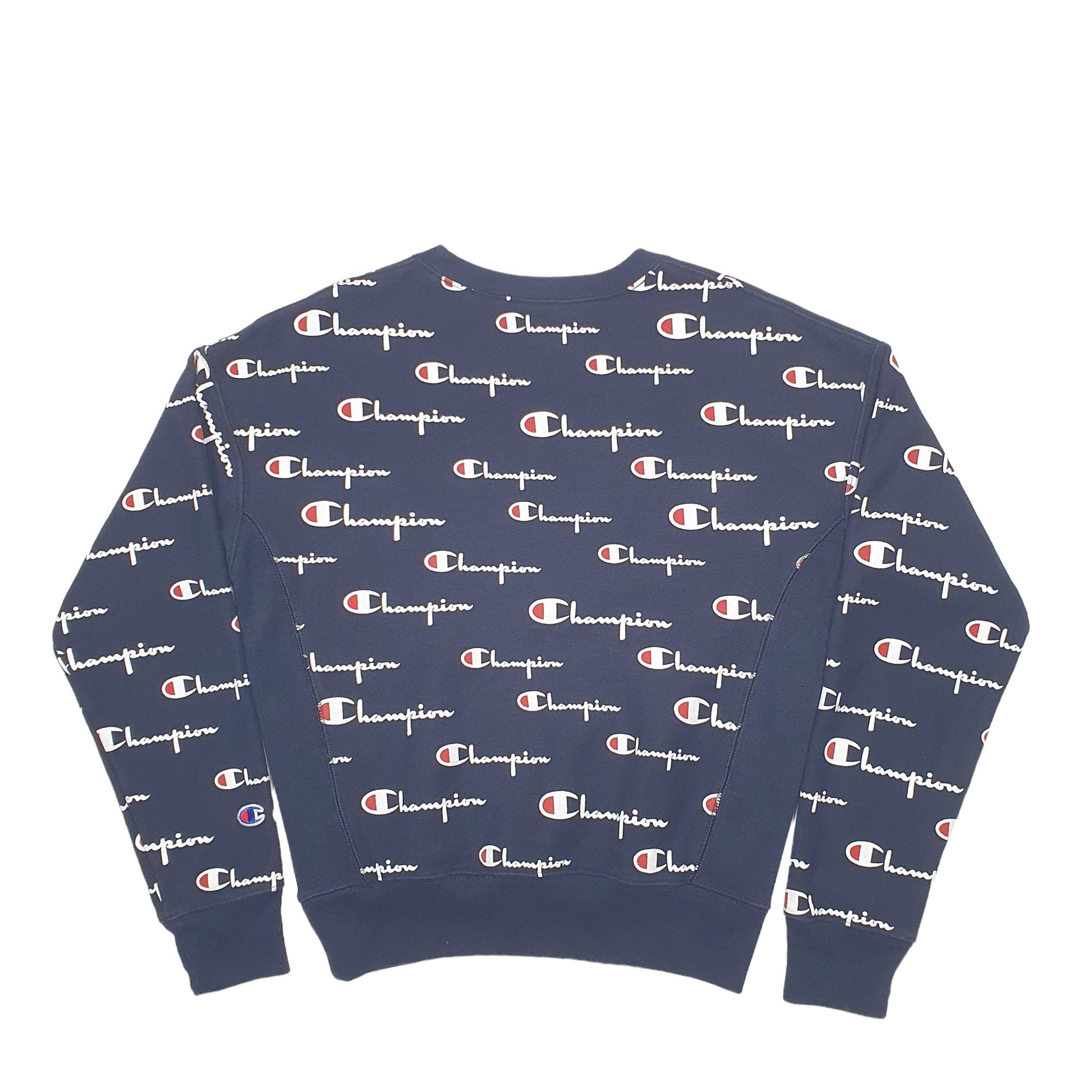 Womens Navy Champion Reverse Weave Spellout Crewneck Jumper