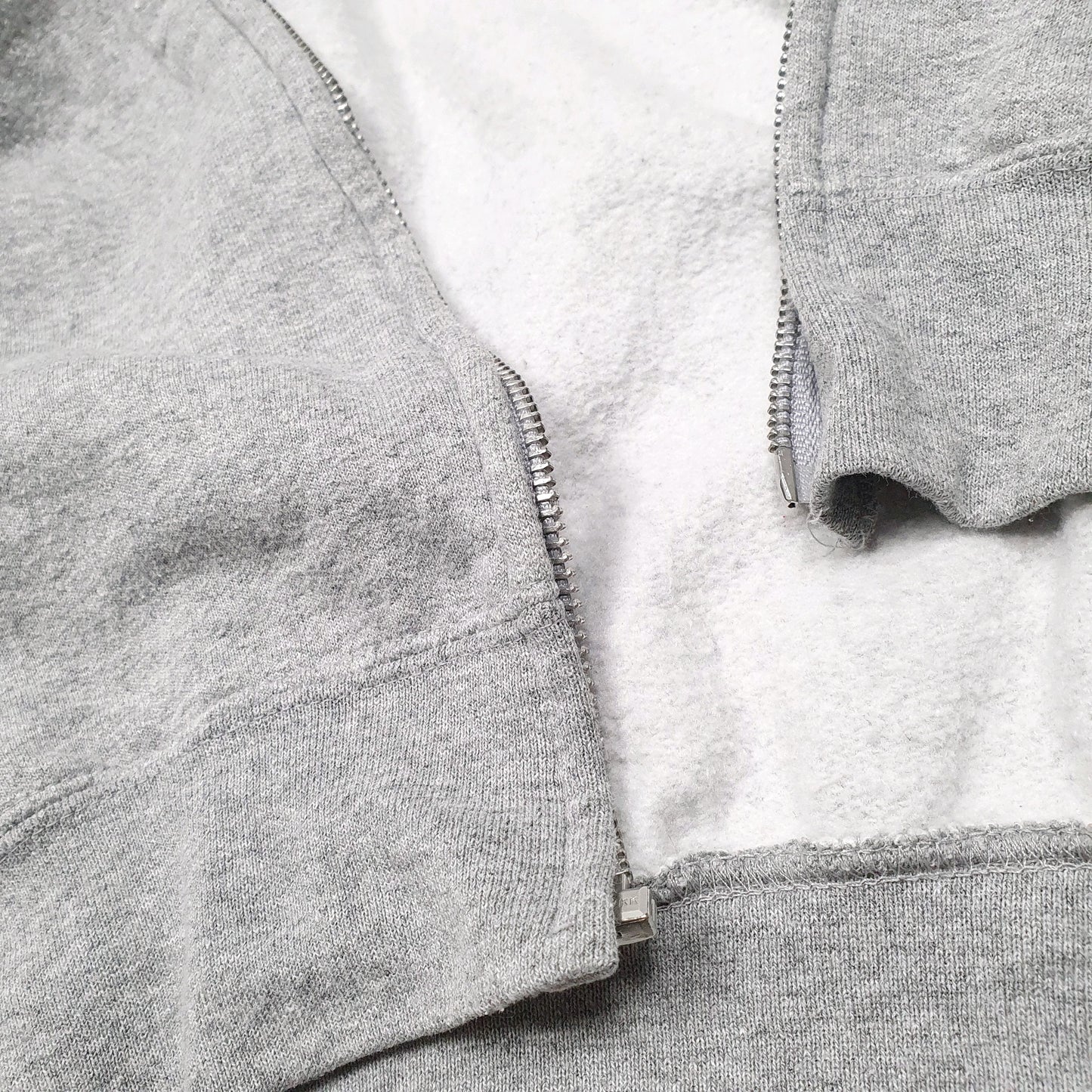 Mens Grey Champion Hoodie Notre Dame College Football Full Zip Jumper