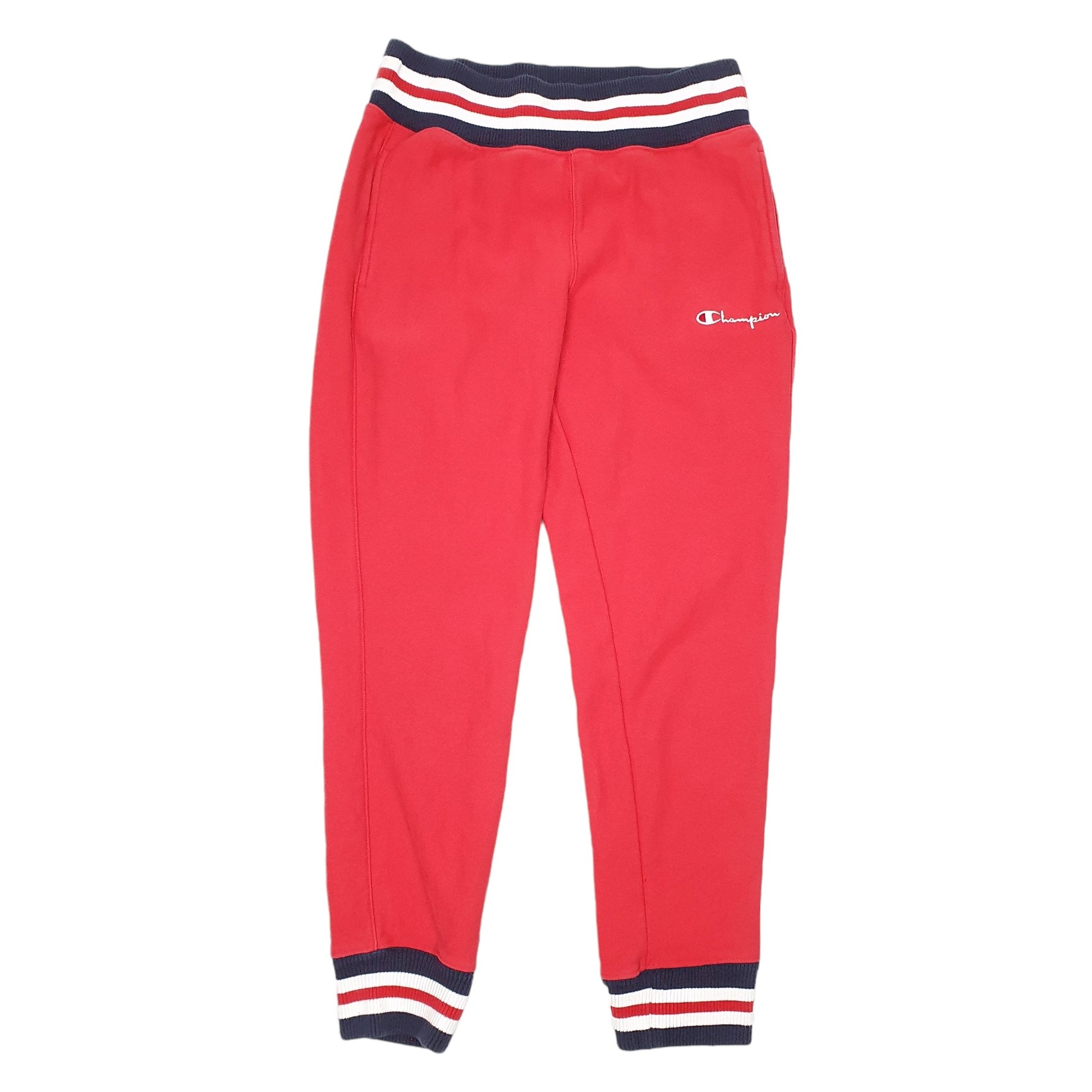 Mens Red Champion Reverse Weave Jogger Trousers