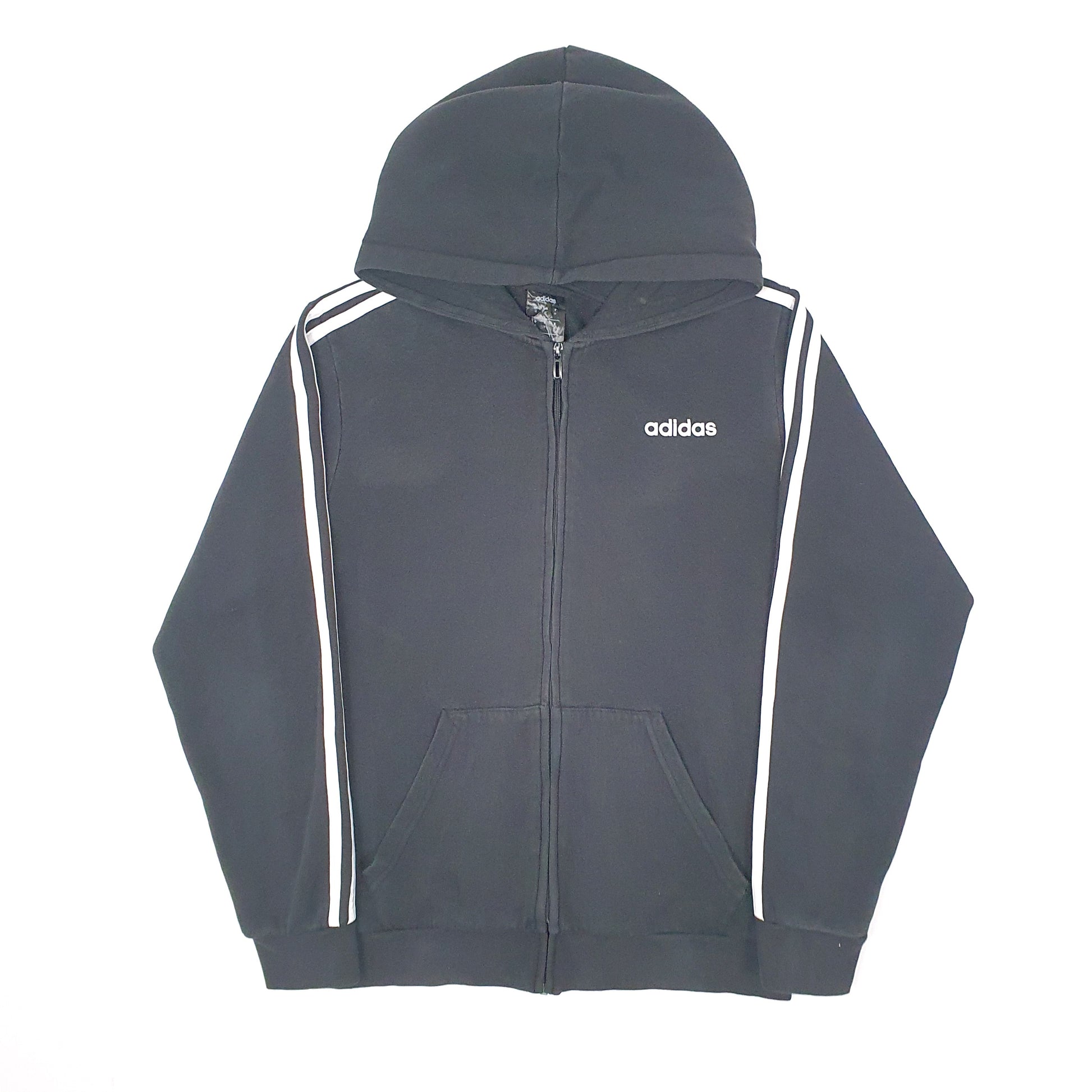 Mens Black Adidas Hoodie Full Zip Jumper