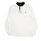 Mens White Polo Ralph Lauren Rugby Shirt Crewneck Jumper