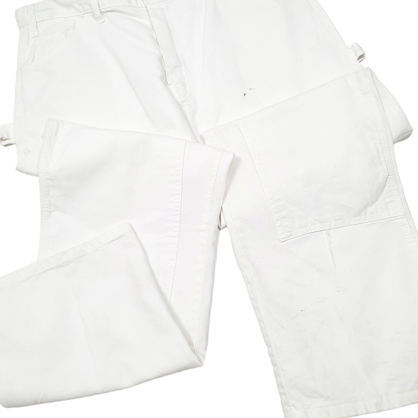 Mens White Dickies Double Knee Painter Decorator Carpenter Trousers