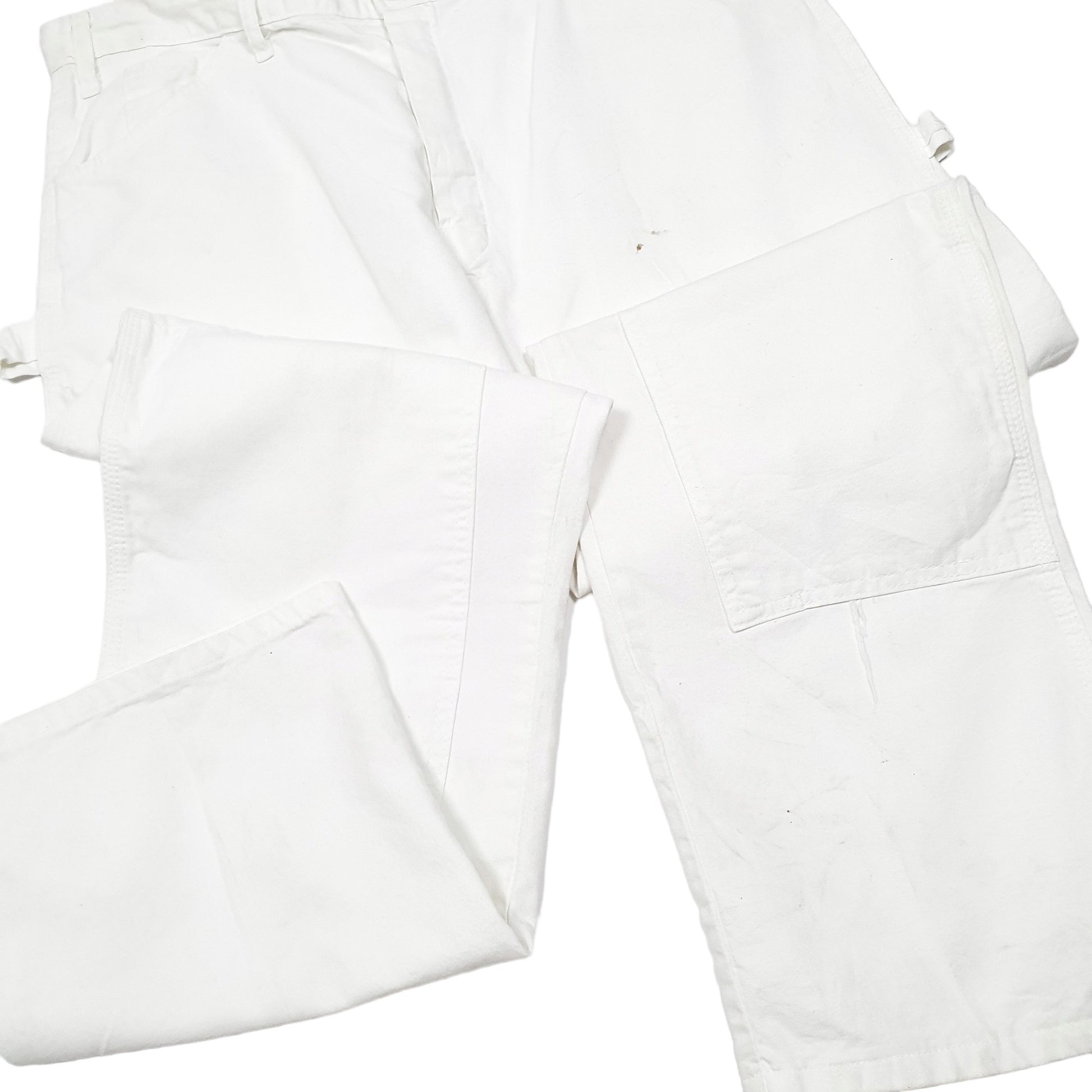 Mens White Dickies Double Knee Painter Decorator Carpenter Trousers