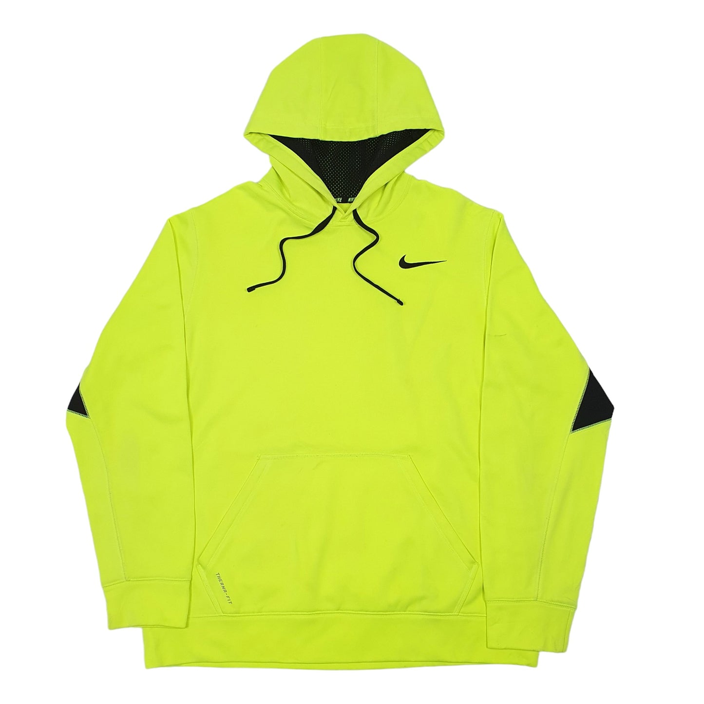 Mens Green Nike Active Therma Fit Running Workout High Vis Hoodie Jumper