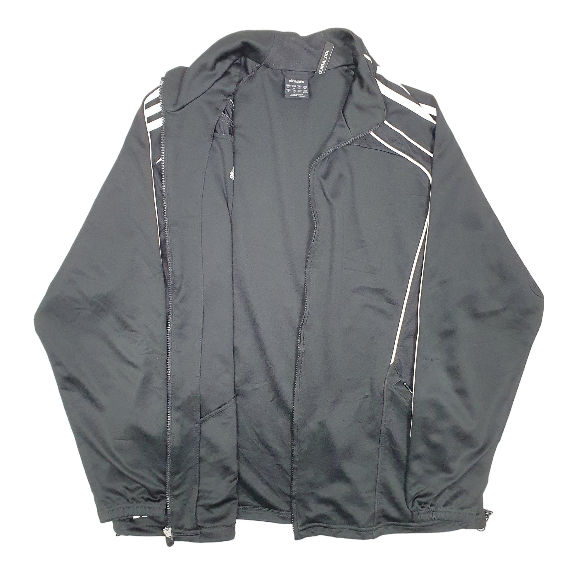 Womens Black Adidas Clima Cool Active Gym Workout Full Zip Jumper