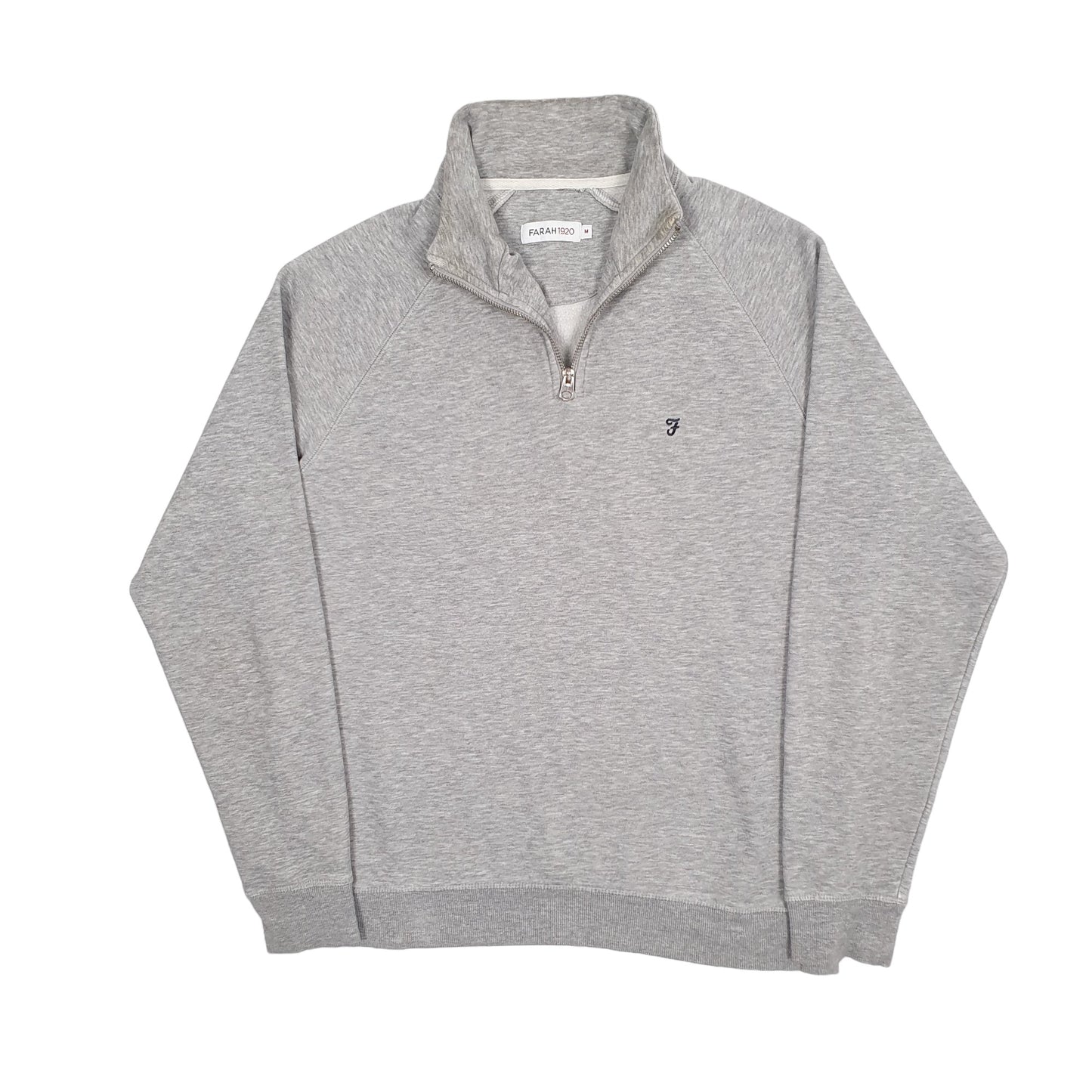 Mens Grey Farah  Quarter Zip Jumper