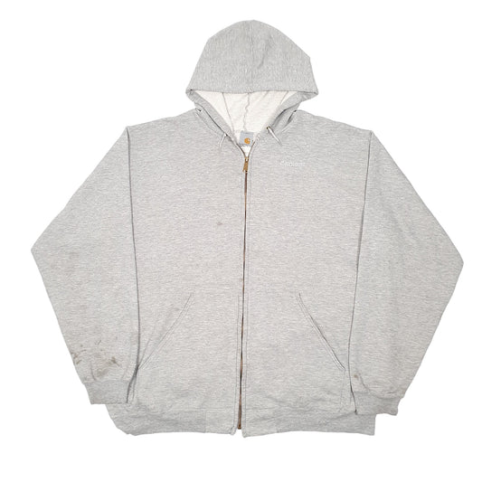 Mens Grey Carhartt Hoodie Full Zip Jumper