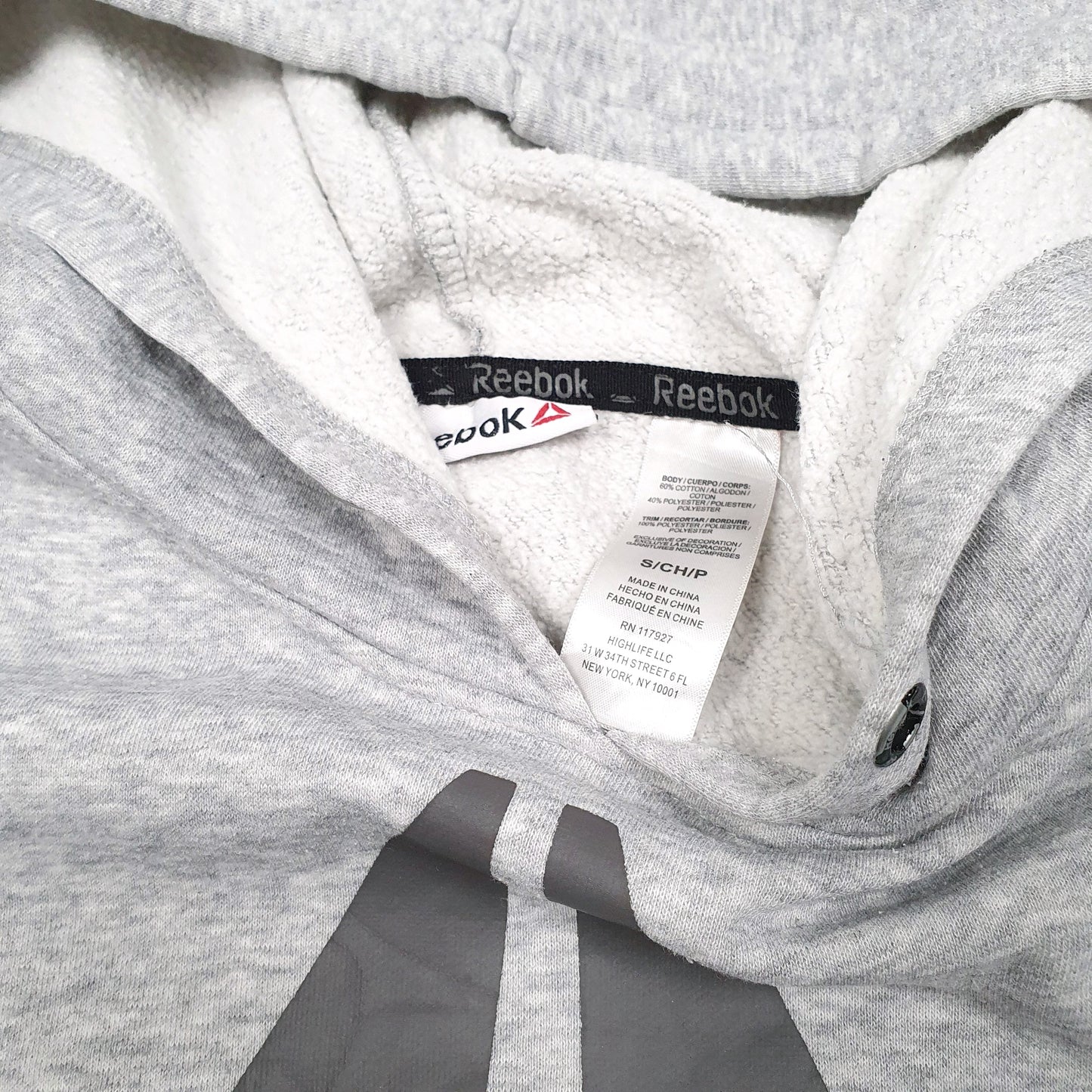 Mens Grey Reebok  Hoodie Jumper