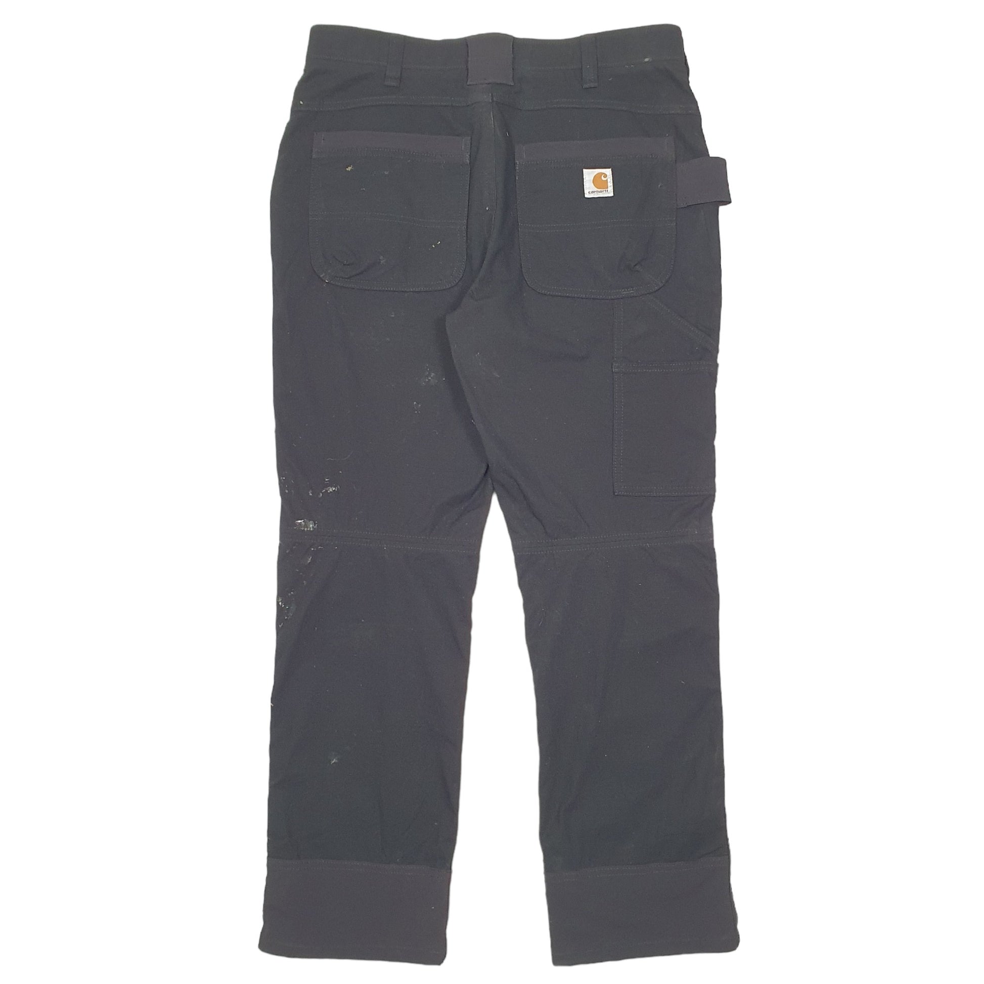 Mens Black Carhartt Utility Ripstop Double Knee Cargo Trousers