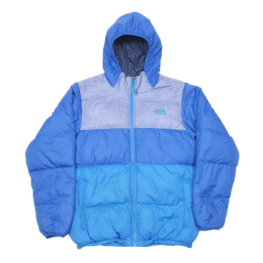 Womens Blue The North Face Hooded 550 Reversable  Coat