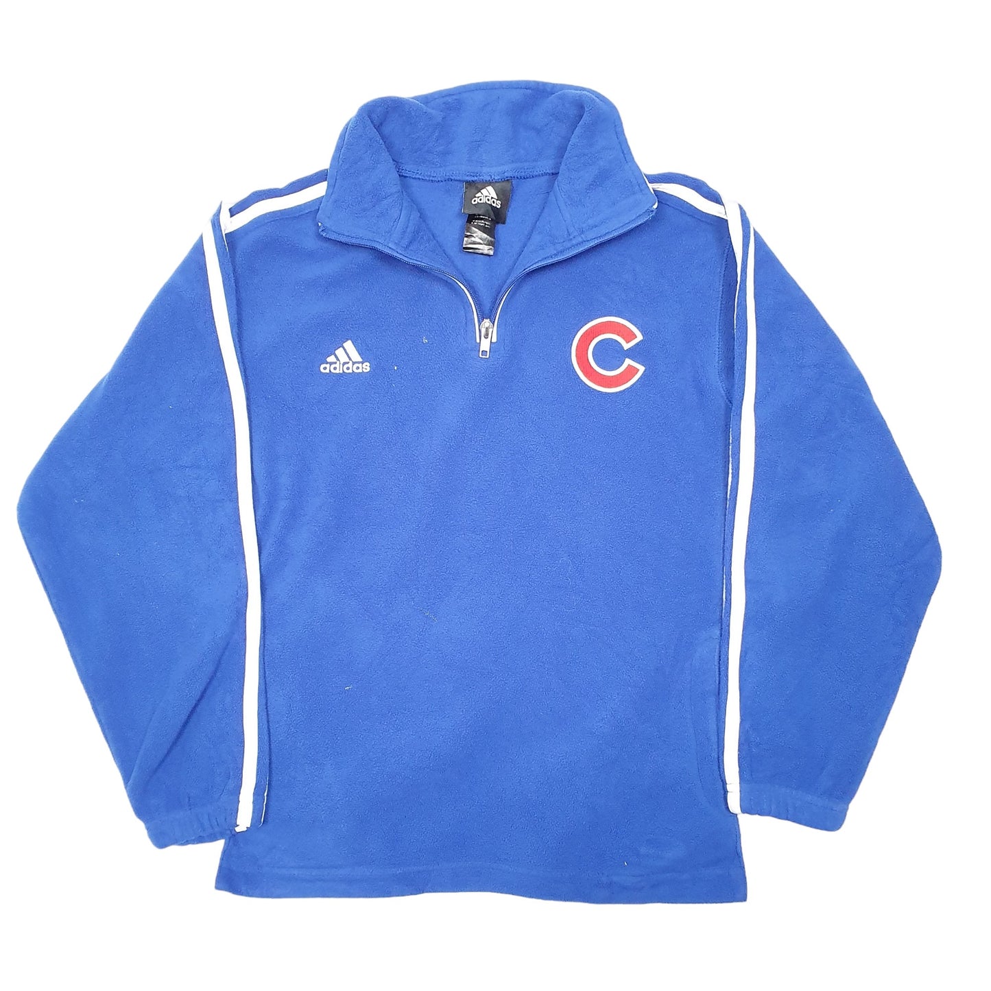 Womens Blue Adidas Chicago Cubs Baseball Quarter Zip Jumper