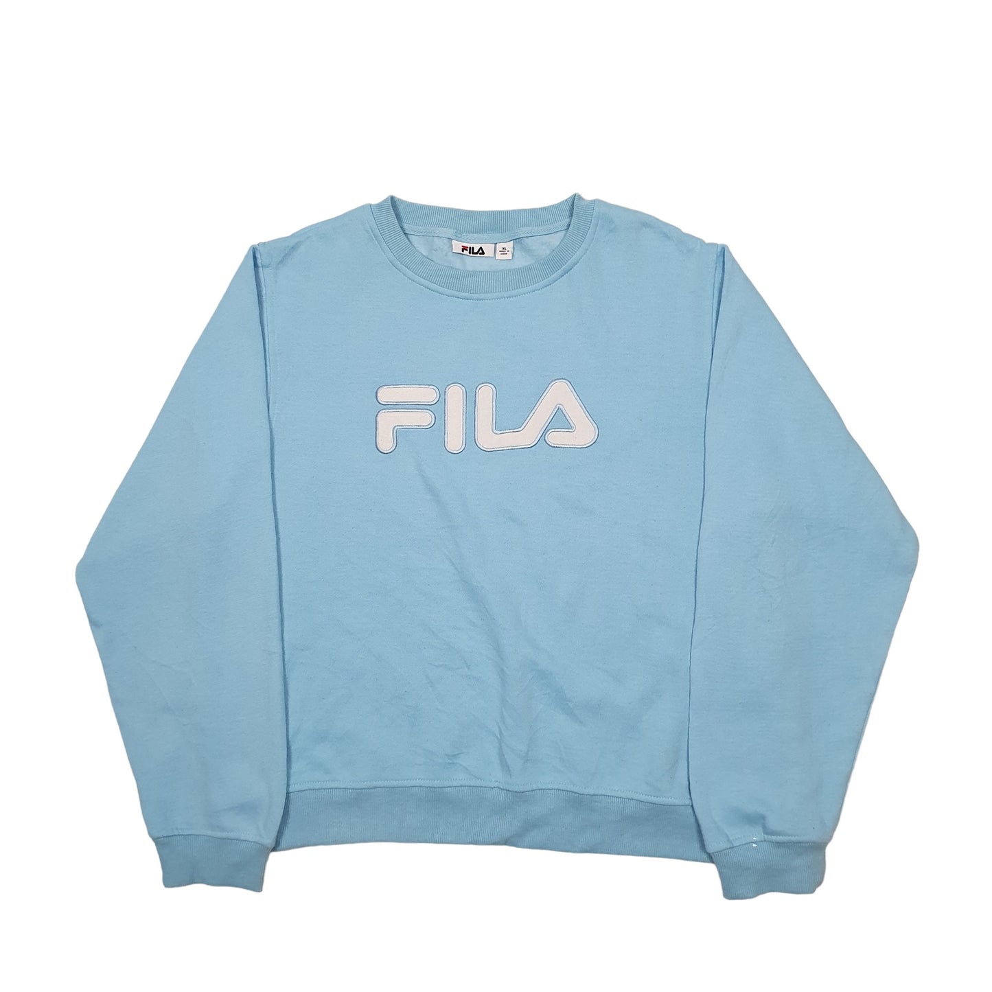 Womens Blue Fila Spellout Crewneck Jumper