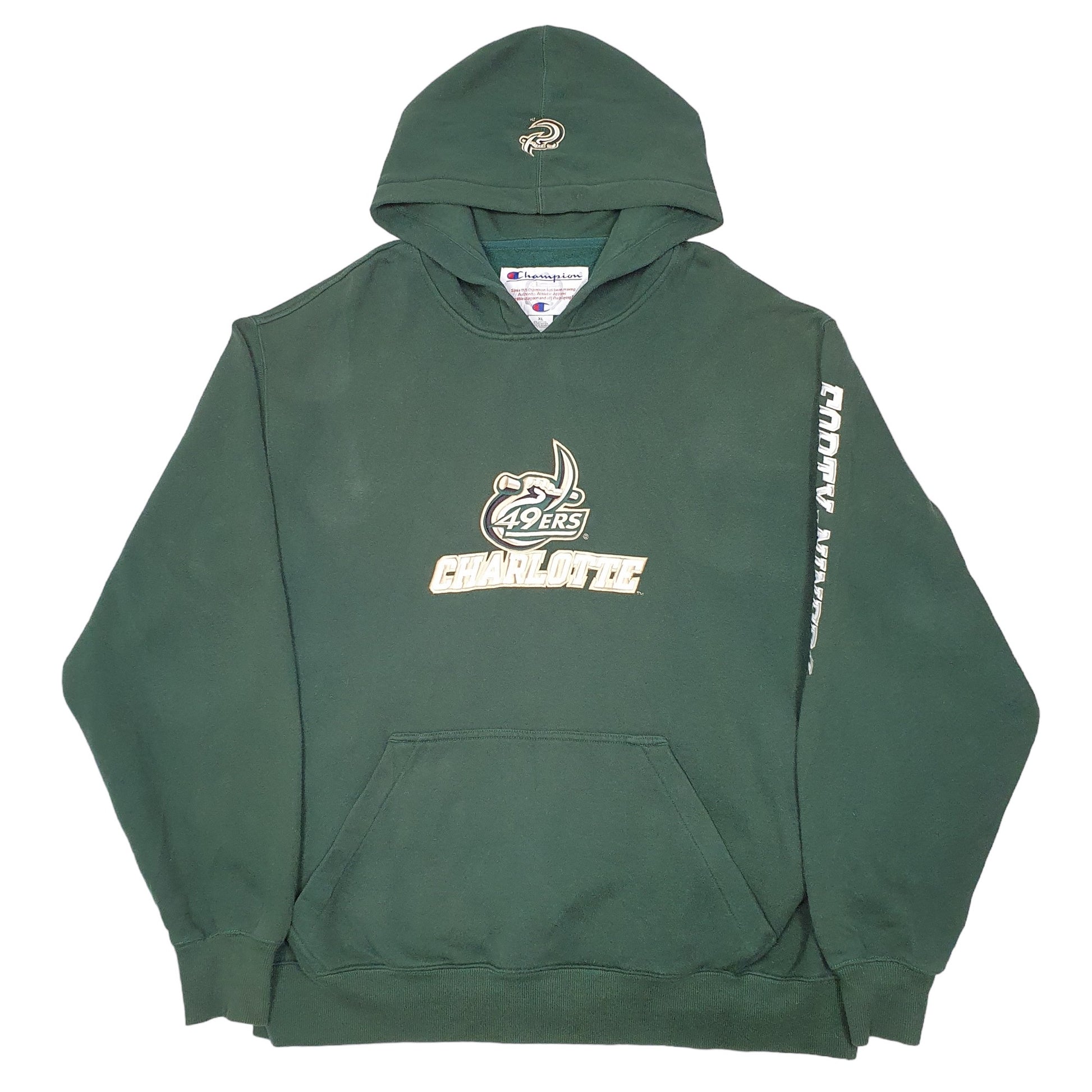 Mens Green Champion Charlotte 49ers Basketball Hoodie Jumper