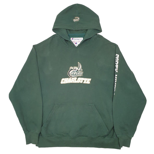 Mens Green Champion Charlotte 49ers Basketball Hoodie Jumper