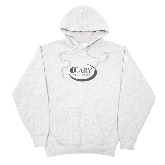 Mens Grey Adidas Cary Tennis Park Hoodie Jumper