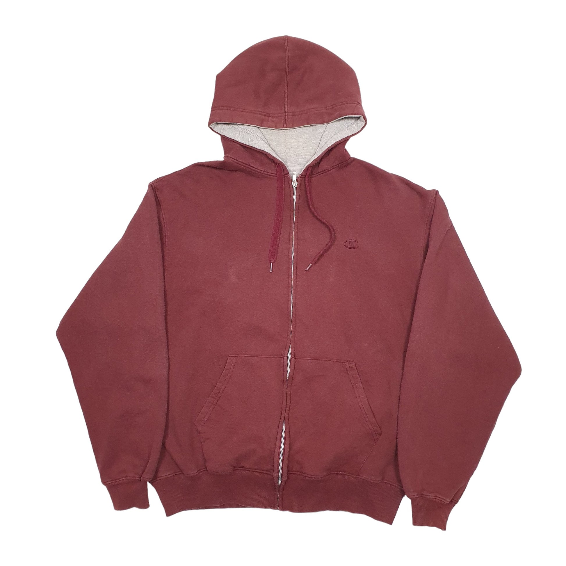 Mens Burgundy Champion  Full Zip Jumper