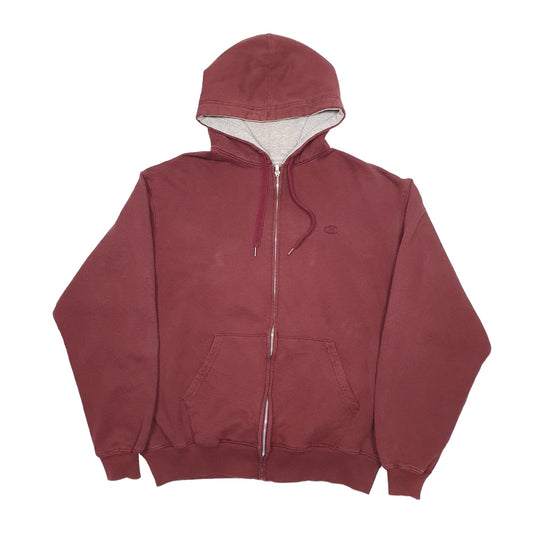 Mens Burgundy Champion  Full Zip Jumper