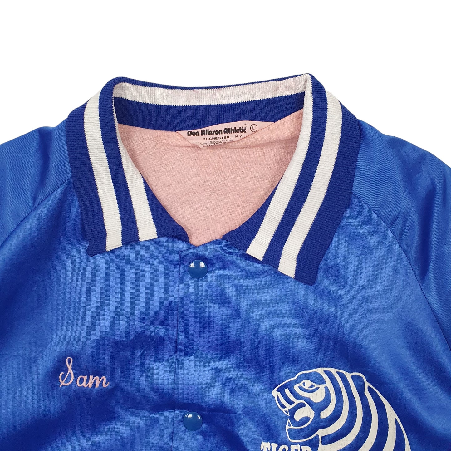 Mens Blue Don Alleson Athletic Tiger Entertainment Vintage Made in USA Union Made Hoodie Coat