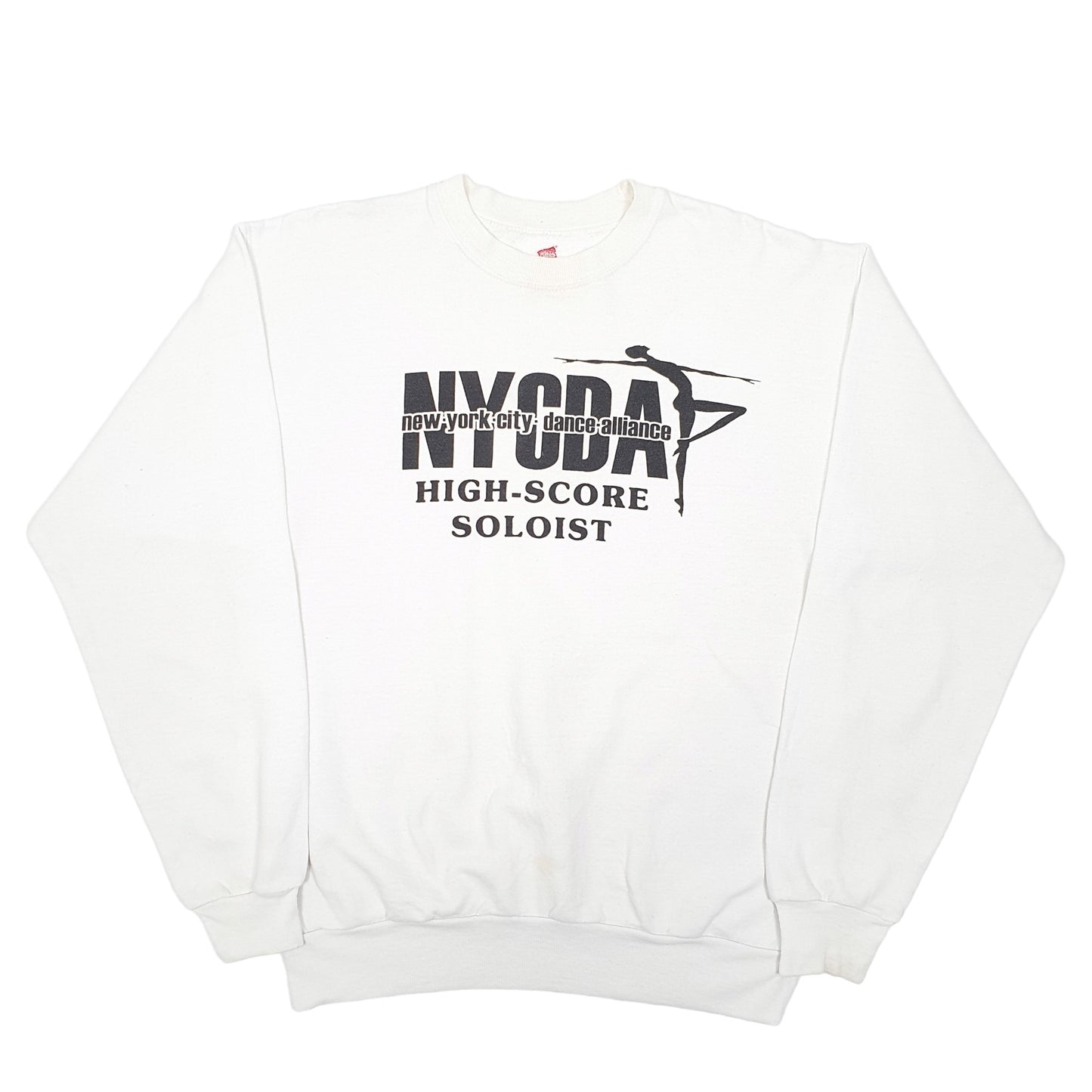 Mens White Hanes Vintage NYCDA New York Dance Alliance Crewneck Jumper