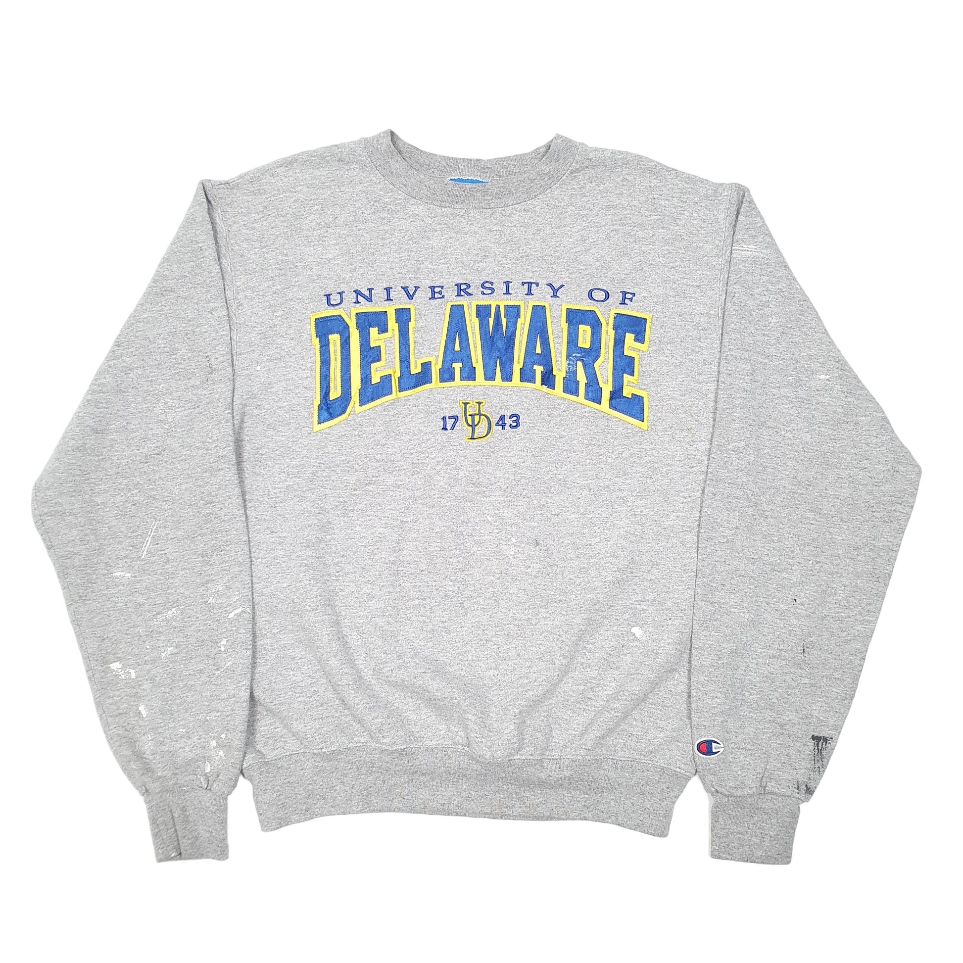 Mens Grey Champion University of Delaware Crewneck Jumper