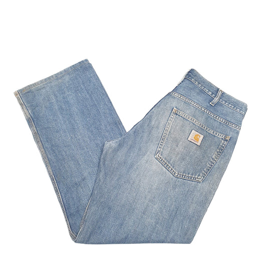Mens Blue Carhartt Staff Pant Casual JeansW34 L31