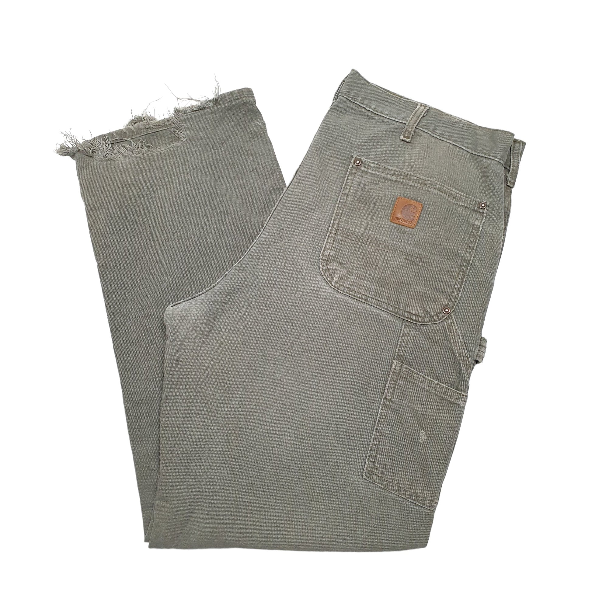 Mens Khaki Carhartt Double Knee B136 Carpenter Trousers