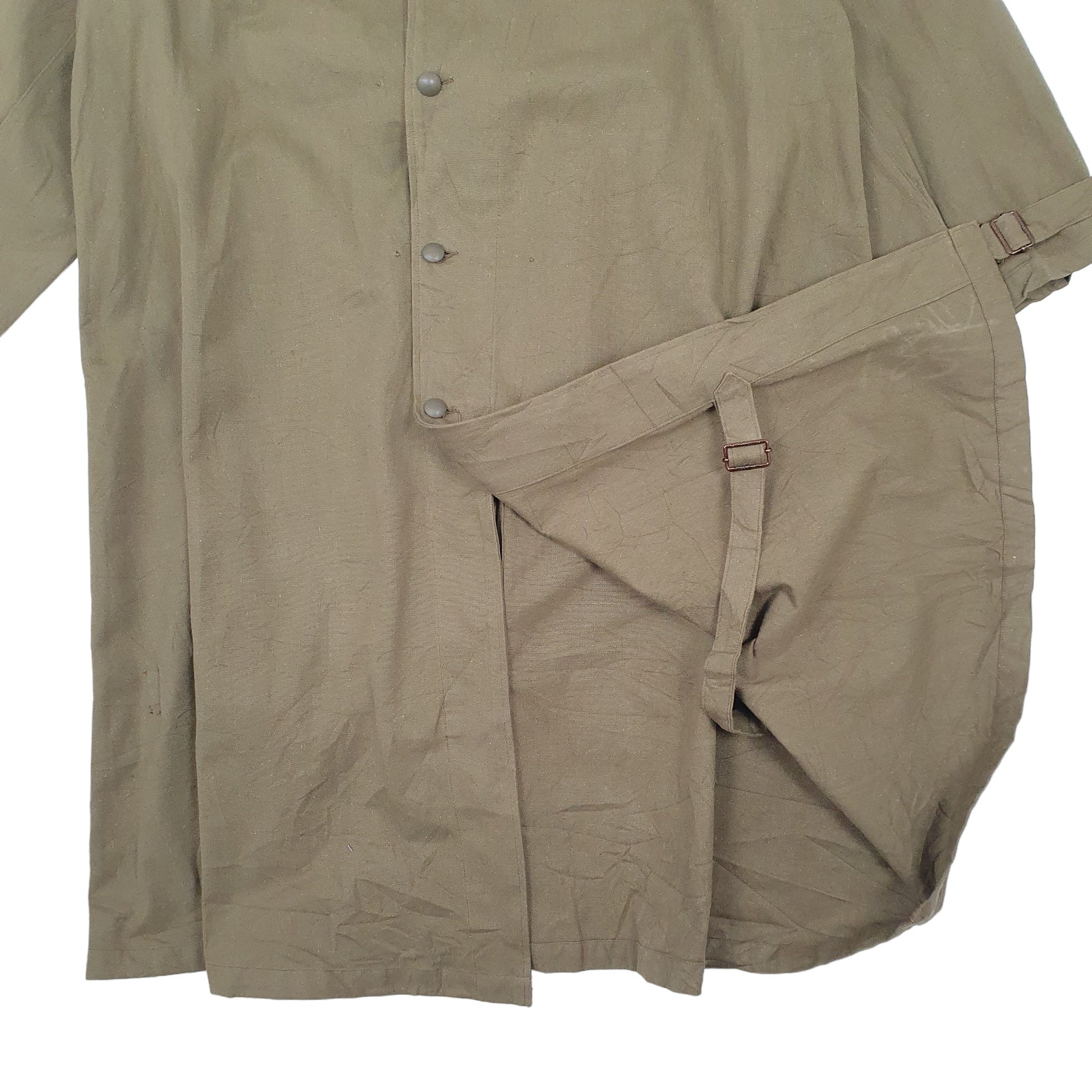Mens Khaki B Finifter La Garenne Vintage 1940s WW2 French Military Despatch Riders Trench  Coat