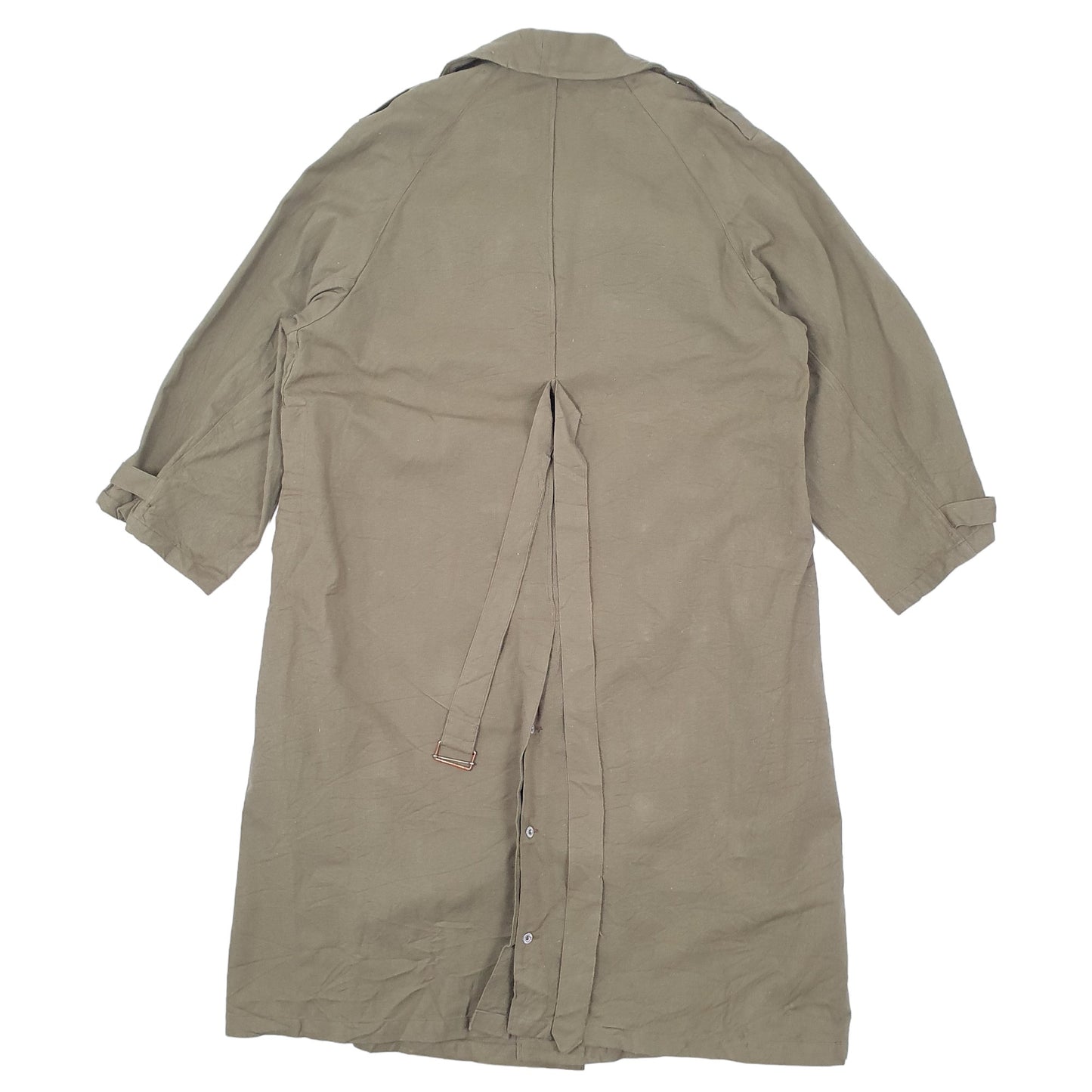 Mens Khaki B Finifter La Garenne Vintage 1940s WW2 French Military Despatch Riders Trench  Coat