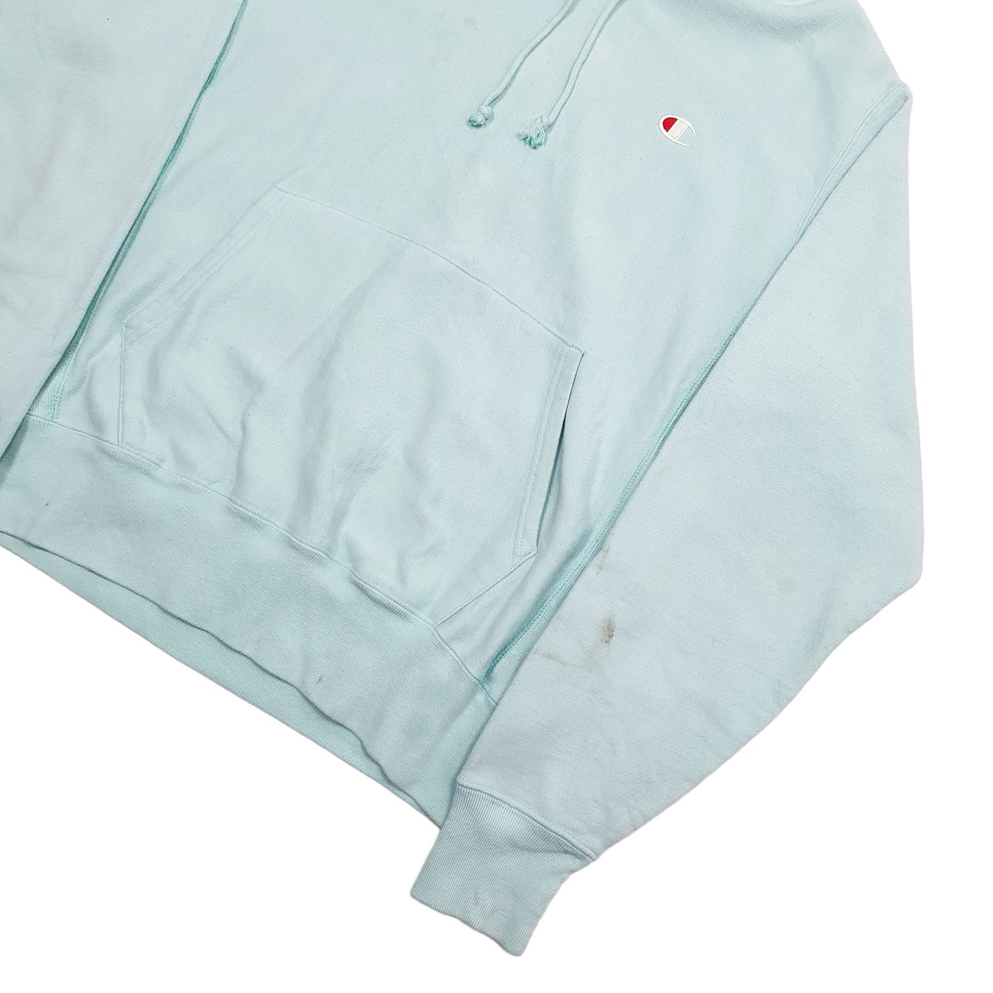 Mens Blue Champion Reverse Weave Hoodie Jumper